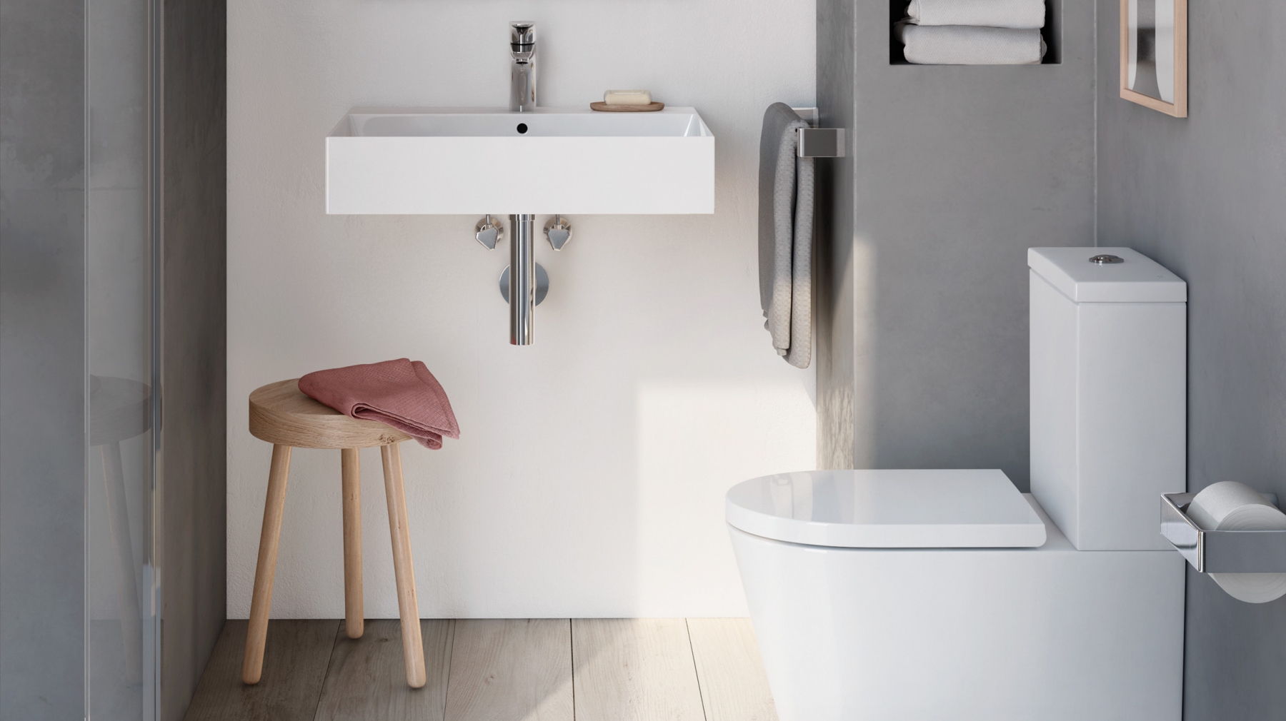 Small bathroom with Inspira products by Roca